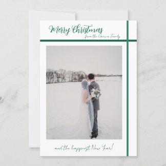 Customisable Green and White Christmas Card