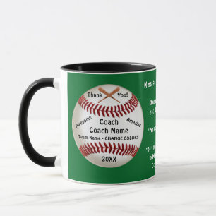 Customisable Green, Baseball Coach Thank You Mug, Mug