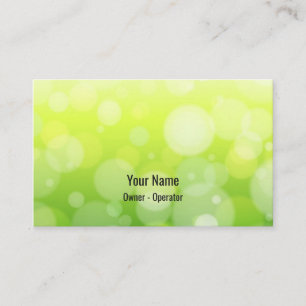 Customisable green bokeh business card