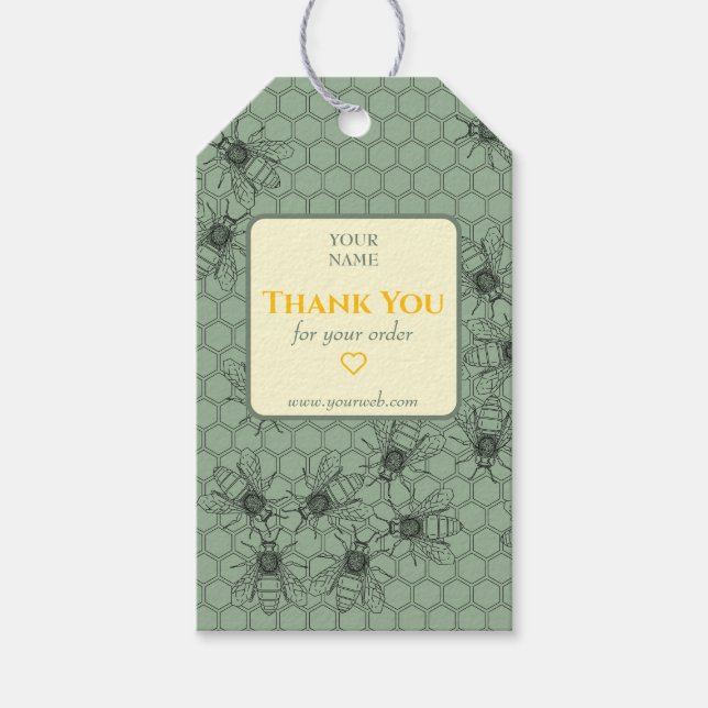 Customisable Green Business Thank You Tag (Front)