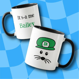 Customisable Green Cap Little Mouse Mug