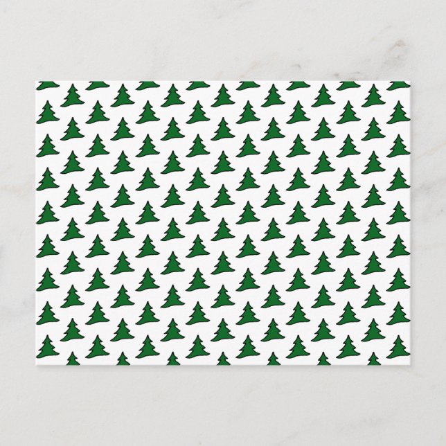 Customisable Green Christmas Trees Postcard (Front)