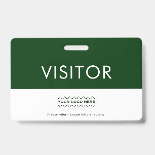 Customisable Green Company Logo Visitor ID Badge