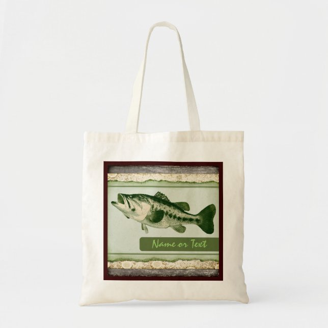 Customisable green fish reusable grocery bag (Front)