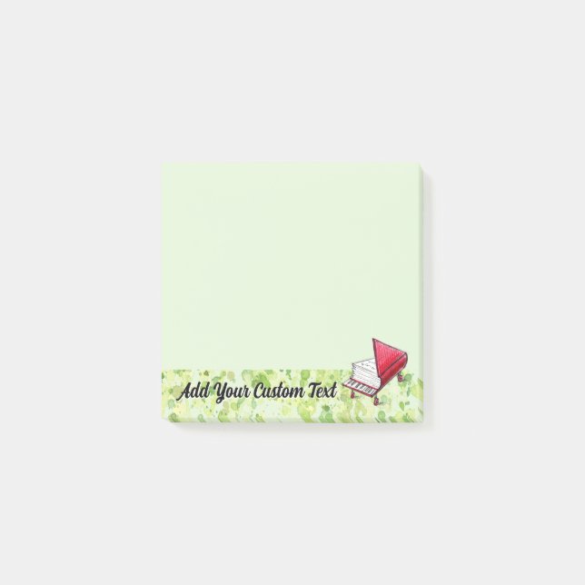 Customisable Green Splatter & Pencil Sketches Lime Post-it Notes (Front)