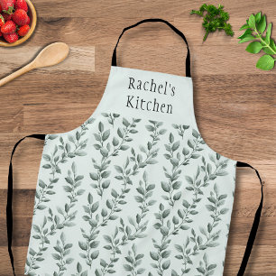 Customisable Greenery Botanical Pattern Apron