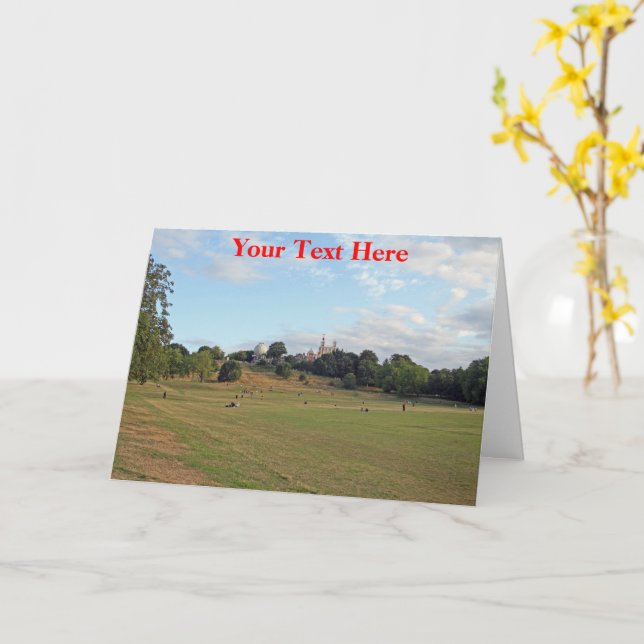 Customisable Greenwich Park, London Card (Yellow Flower)