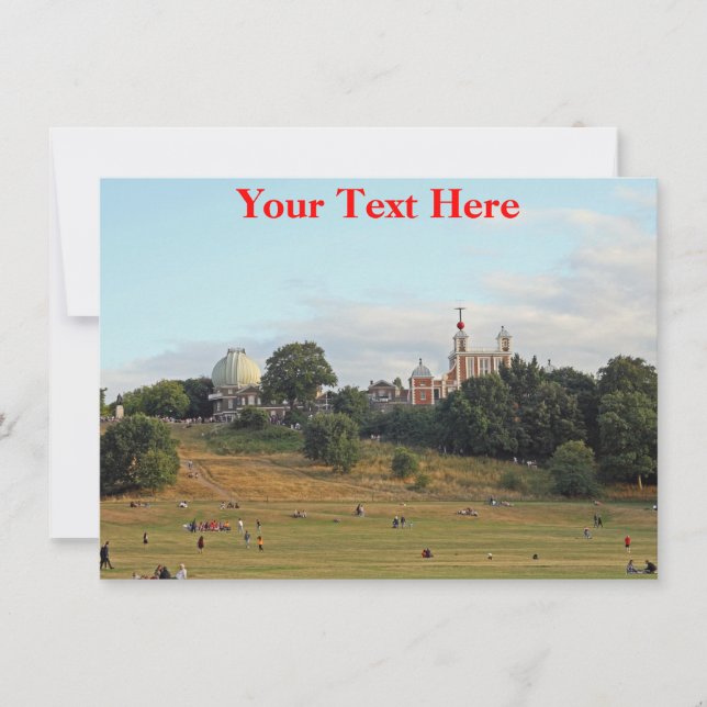 Customisable Greenwich Park, London Card (Front)