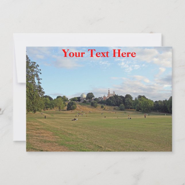 Customisable Greenwich Park, London card (Front)