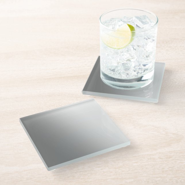 Customisable Grey and White Gradient Glass Coaster (Angled)