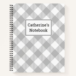 Customisable Grey Buffalo Plaid Notebook