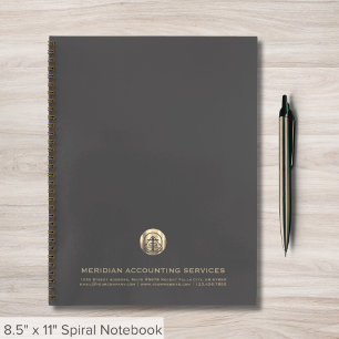 Customisable Grey Gold Professional Notebook