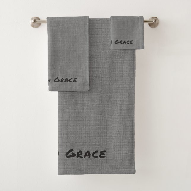 Customisable Grey Towel Set (Insitu)