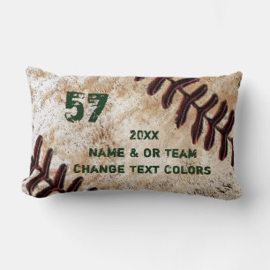 Customisable Grunge Baseball Gifts for Players Lumbar Cushion