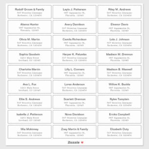 Customisable Guest Address labels sticker