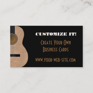 Customisable Guitar Music Business Card