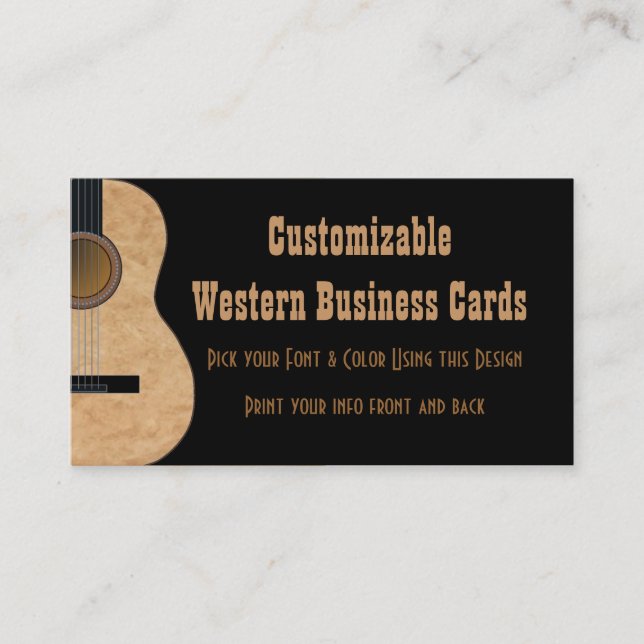 Customisable Guitar Music Business Card (Front)