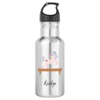 Customisable Gymnastics Unicorn Water Bottle