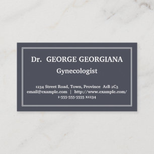 Customisable Gynaecologist Business Card