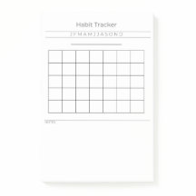 Customisable Habit Tracker Post It Notes 