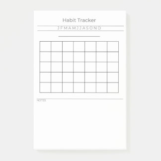 Customisable Habit Tracker Post It Notes 