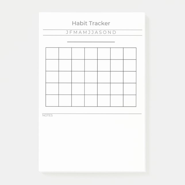 Customisable Habit Tracker Post It Notes  (Front)