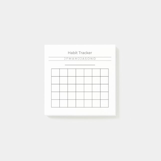 Customisable Habit Tracker Post It Notes 3" x 3" (Front)