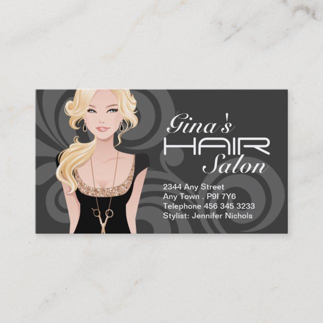 Customisable Hair Salon Business Cards (Front)