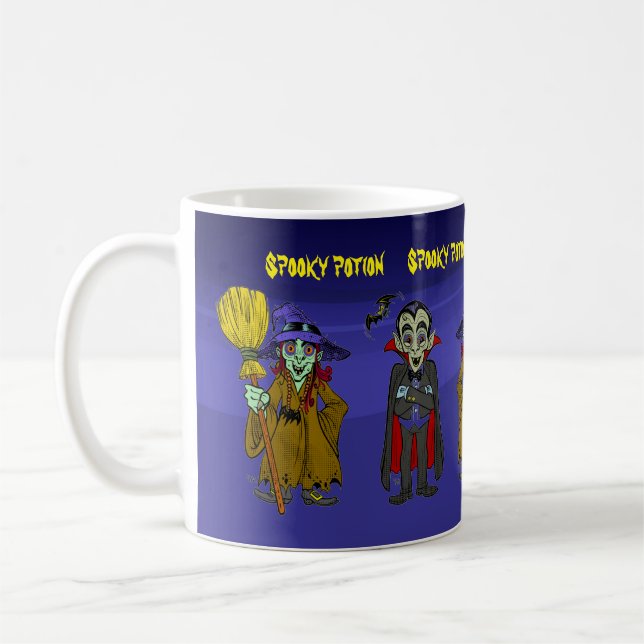 Customisable Hallowee potion witch wizard cartoon  Coffee Mug (Left)