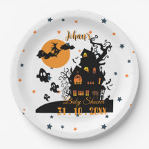 Customisable Halloween Baby Shower Plates