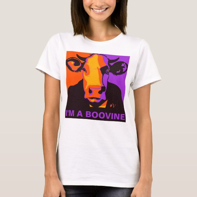 Customisable! Halloween Boovine Pop Art Cow Tshirt (Front)