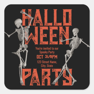 Customisable Halloween Dance Party Square Sticker