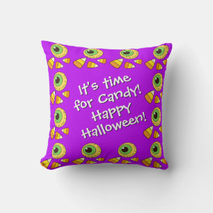 Customisable Halloween Eyeball & Candy Corn Pillow