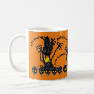 Customisable Halloween ghostly tree trunk skull Coffee Mug