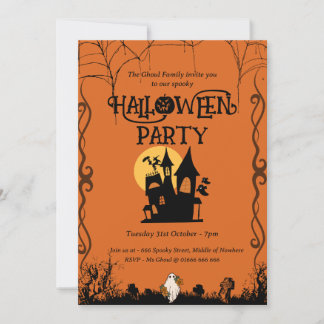 Customisable Halloween Party Invitation Template