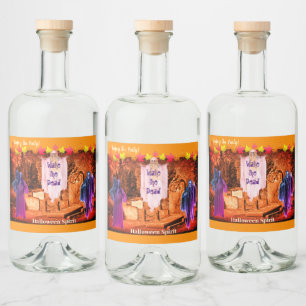 Customisable Halloween Party 'Wake the Dead' Liquor Bottle Label