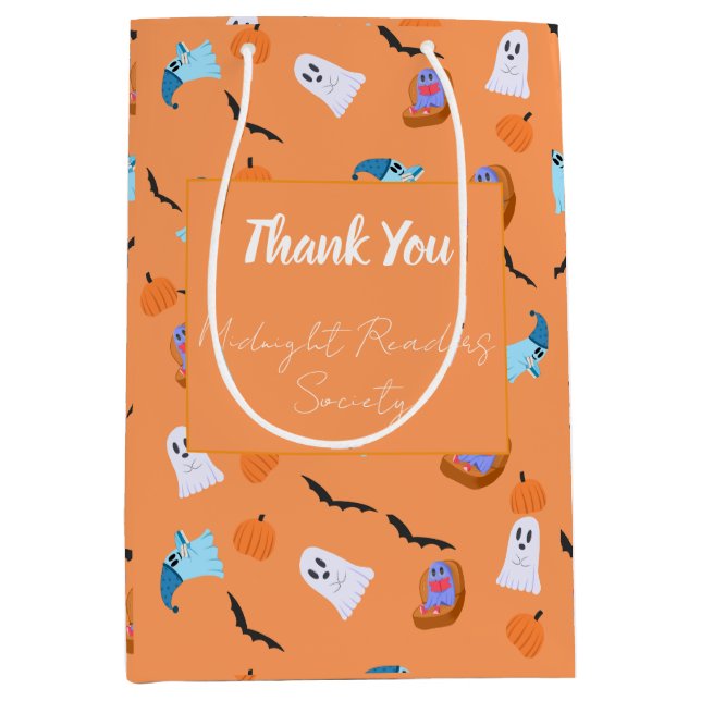 Customisable Halloween Thank You Gift  Medium Gift Bag (Front)
