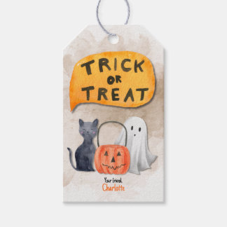 Customisable Halloween Watercolor Gift Tag