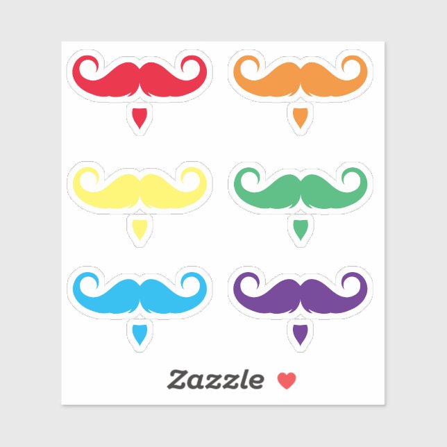 Customisable Handlebar Moustache Sticker Set (Sheet)