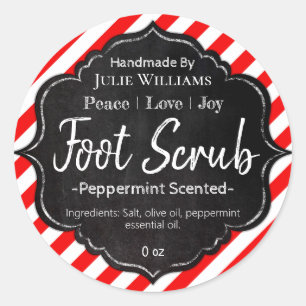Customisable Handmade Christmas Foot Scrub Label