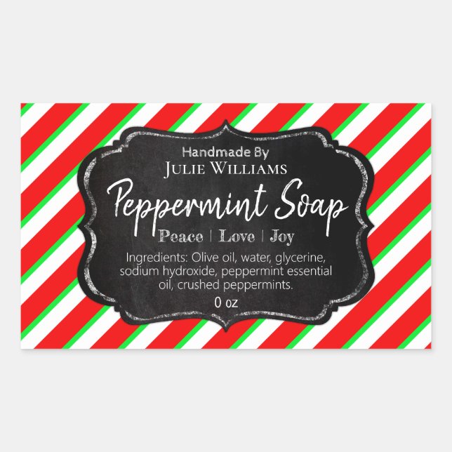 Customisable Handmade Christmas Soap Label (Front)