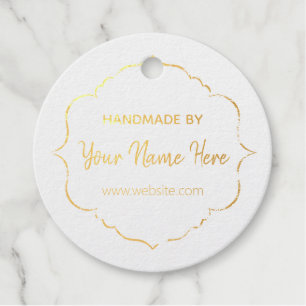 Customisable Handmade Gold Foil Favour Tags