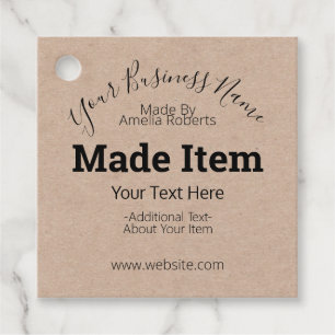 Customisable Handmade Hobby Craft DIY Business Favour Tags