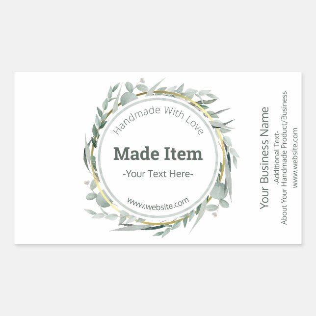 Customisable Handmade Product DIY Craft Business Rectangular Sticker (Front)