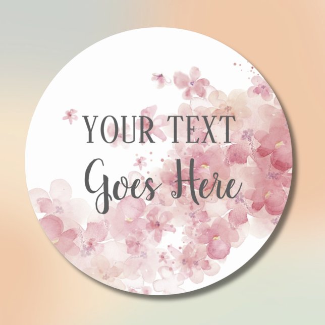 Customisable Handmade Product floral wreath Classic Round Sticker (Customisable Handmade Product floral wreath Classic Round Sticker
)