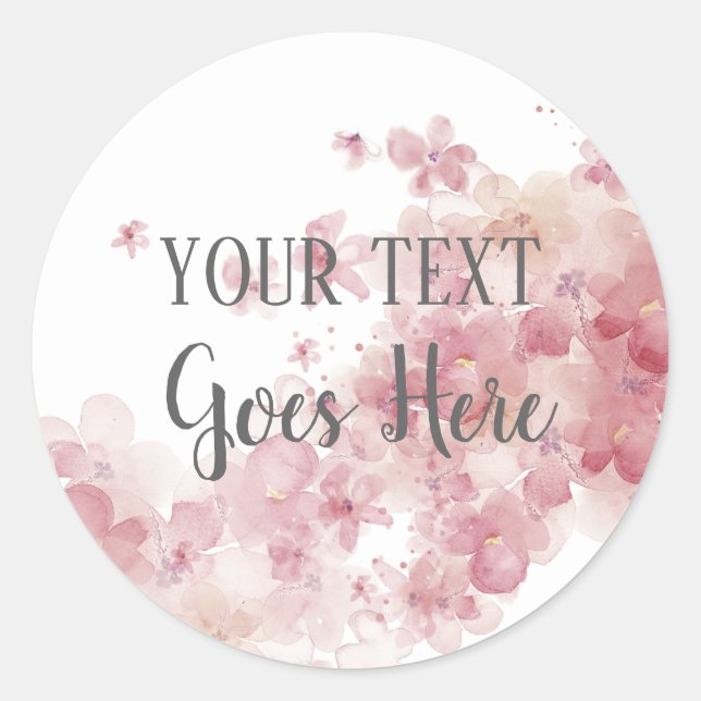 Customisable Handmade Product floral wreath Classic Round Sticker (Front)