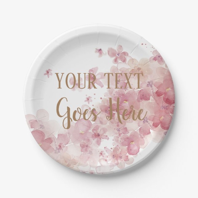 Customisable Handmade Product floral wreath Paper Plate (Front)