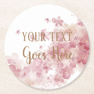 Customisable Handmade Product floral wreath Round Paper Coaster