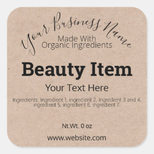 Customisable Handmade Skin Care DIY Business Square Sticker
