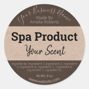 Customisable Handmade Spa Product DIY Business Classic Round Sticker